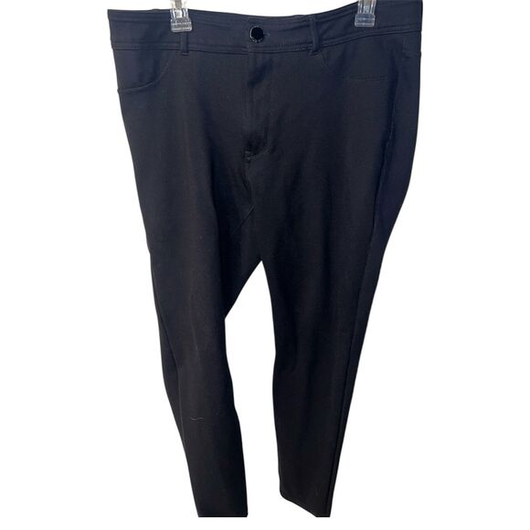 Seven 7 Pants Womens 14 Black Ponte Knit Zip Fly Skinny Fitted Stretch Pockets - Picture 1 of 7
